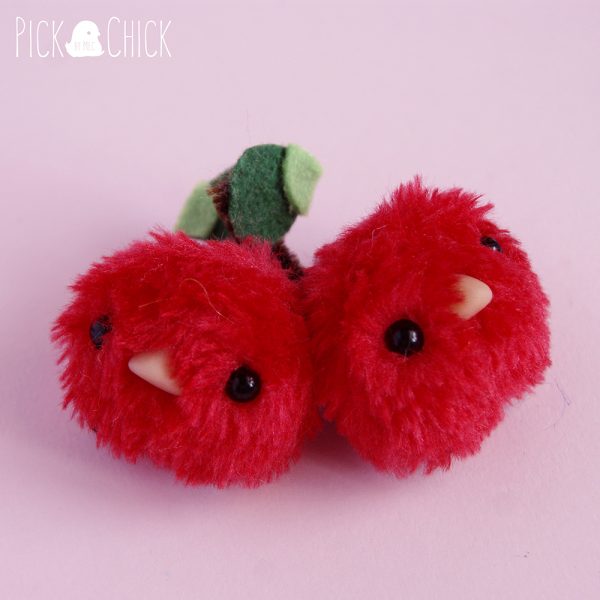 Peluche miniatura Cherry bird hecho a mano kawaii