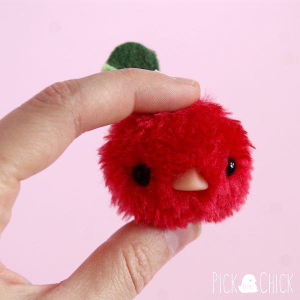 Peluche miniatura Cherry bird hecho a mano kawaii