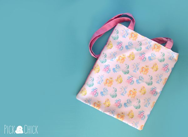 Totebag artesanal hecha a mano con estampado de my little pony g1 juguetes retro y unicornios