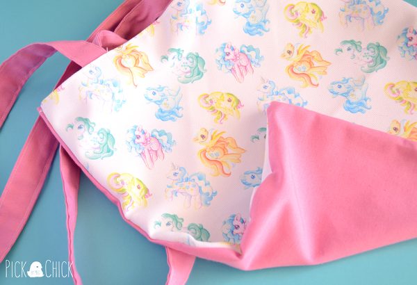 Totebag artesanal hecha a mano con estampado de my little pony g1 juguetes retro y unicornios