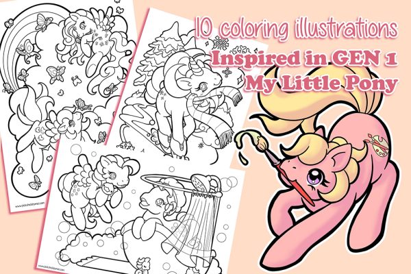 Ilustraciones para colorear My Little Pony retro