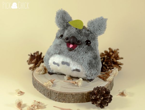 Peluche pollito kawaii chiripio version totoro hecho a mano studio ghibli