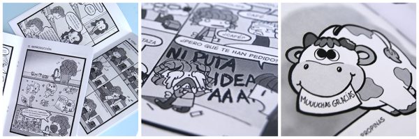 Fanzine tiras comic sobre trabajo en cafeteria bar panaderia