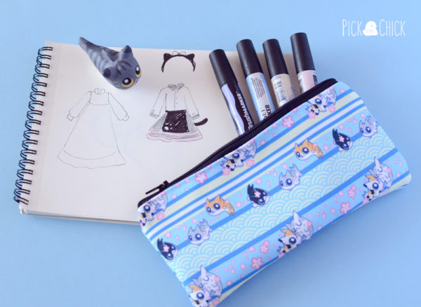 estuche gatos kawaii japonés