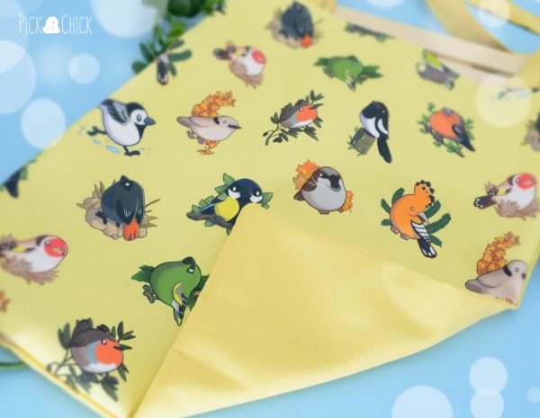 totebag bolso kawaii pájaros