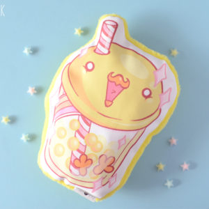 cojin bobatea pollito kawaii bubble tea