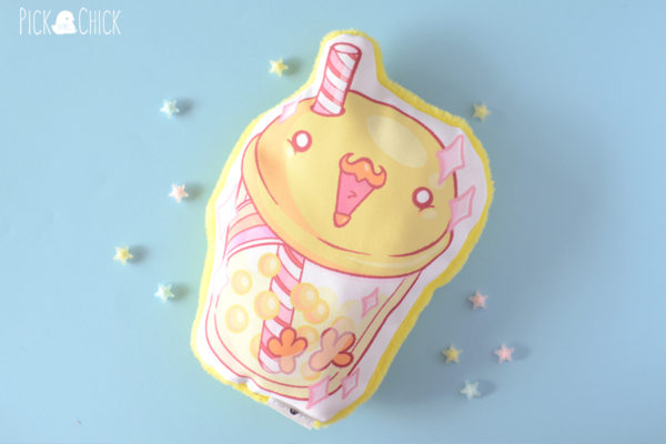 cojin bobatea pollito kawaii bubble tea