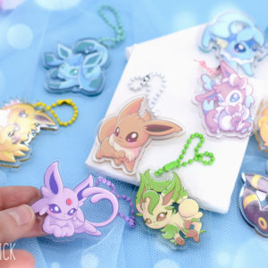 eeveelution llavero acrílico kawaii