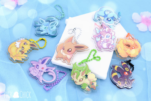 eeveelution acrylic keychain kawaii