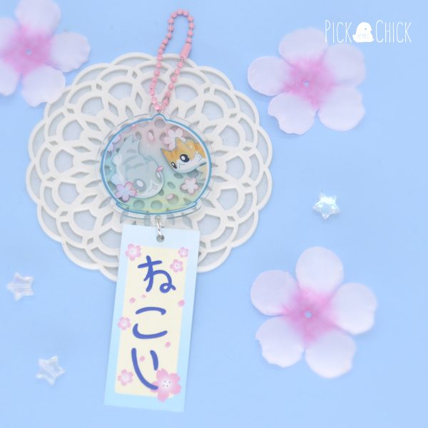 llavero acrilico nekoi furin kawaii