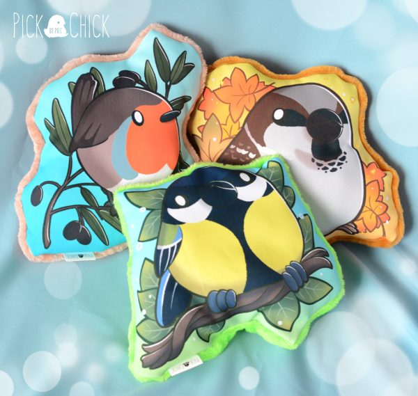 chonky bird kawaii pillow