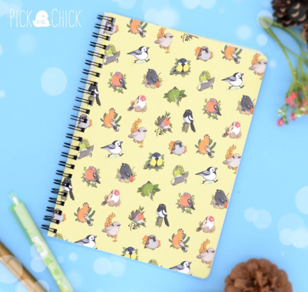 libreta pájaros kawaii