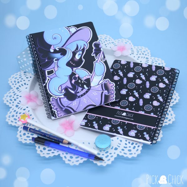 kawaii dark witch notebook