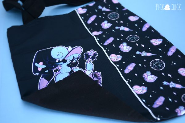 pastel goth totebag witch